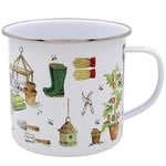 Lesser & Pavey 450ml Green Fingers Tin Mug Coffee Cup Garden Lovers Theme Plants Gardening Tool