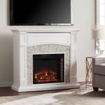 Modern Seneca White Complete Electric Smart Media Fireplace Living Room