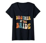 Womens Brother Of The Bride Wedding Bridal Party Team Men Kids V-Neck T-Shirt