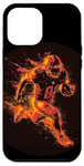 Coque pour iPhone 12 Pro Max Un joueur de football brûle comme une météorite dans le feu et les flammes