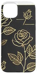 Coque pour iPhone 15 Plus Rose florale botanique, style minimaliste