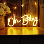 LED Neon Sign Oh Baby USB Wall Night Light Lamp Hanging Bar Home Room Decor