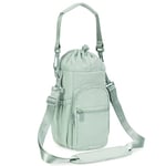 sportsnew Porte Bouteille Isotherme Sac Gourde Avec Bandoulière 1l Avec Poche Pour Téléphone Sac Bouteille d’Eau Pour La Randonnée à Pied, Vert