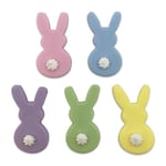 Anniversary House Pastel Easter Bunny Edible Cake Decorations, Handcrafted Easter Rabbit Cake Toppers, Edible Fondant Icing Sugar Cupcake Toppers, 4cm, Pack of 5, SF624