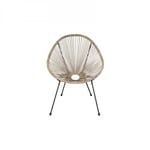 Fauteuil De Jardin Acapulco Beige Naturel Empilable Hyba - L'unité