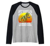 Funny Valentines Day T-Rex Dinosaur Box Of Chocolate Raglan Baseball Tee