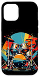 Coque pour iPhone 12/12 Pro Percussionniste de groupe de rock pour les amateurs de batterie