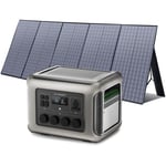 Générateur solaire R2500 2016 Wh avec panneau solaire de 400 w, 4 sorties ca de 2500 w (crête 4000 w), station d'alimentation portable pour panne de