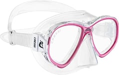 Cressi Perla Jr Mask Masque de plongée en Verre séparé Unisex-Youth, Transparent/Rose, Une Taille