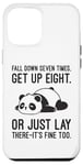 Coque pour iPhone 12 Pro Max Fall Down Seven Times, Get Up Eight - Humour amusant Lazy Panda