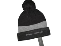 BNWT  FRENCH CONNECTION FCUK Bobble Beanie Hat  Black Grey  Medium