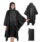 AiQInu Poncho Pluie Imperméable Hommes et femmes, 3 in 1 Cape de Pluie Femme, Veste Coupe-Pluie Cape, Multi-Fonctionnel Poncho Tapis, Indispensable pour la randonnée et l'escalade