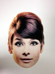 Audrey Hepburn Single 2D Card Fun Face Mask - Great for Hollywood Themed Parties