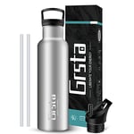 Grsta Gourde Isotherme 1L, Bouteille Isotherme Chaude ou Froid sans BPA, Bouteille d'eau en Acier Inoxydable Isolé à Double, Gourde Isotherme 1L Bouche Standard, pour Sport, Gym, Voyage