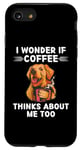 Coque pour iPhone SE (2020) / 7 / 8 Adorable labrador kawaii I Wonder If Coffee Thinks About Me Too