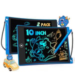 TEKFUN Lot 2 Tablettes D'écriture LCD 10 Pouces, Jouets Enfant 3 4 5 6 7 Fille Garçon Tablette Dessin Enfants Effaçable avec Cordon, Cadeaux d'anniversaire Noël Filles Garçons (2*Bleu)