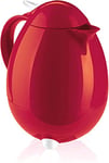 Leifheit Pichet isotherme Columbus 1,0 L, Thermos café et thé double paroi en verre, Bouteille isotherme avec couvercle à levier utilisable d’une main, cafetière, théière, 100% hermétique, rouge
