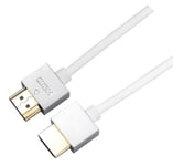 White 1.5m HDMI Cable Flexible Lead, Slim HDMI Plugs Wall Mounted TV