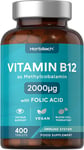 Vitamin B12 Tablets | 2000Mcg | 400 Vegan Tablets | High Strength Supplement | C
