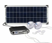 HUBi 10K Solar Panel and 2 USB Rechargeable Lumi Lights Motorhome Caravan Boat