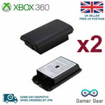  2x Battery Back Cover Case Shell Pack for Xbox 360 Controller - Black