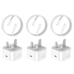 AAZV iPhone 15 Fast Charger Plug And Cable [MFi Certified],3 PACK PD 20W USB C Charger With 6 FT USB C Cable 2 Pack, Compatible iPhone 15/15 Plus/15 Pro/15 Pro Max, iPad Pro/Air/Mini