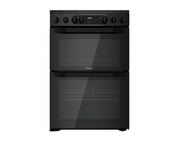 Hotpoint HDEU67V9C2B UK 60cm Freestanding Double Oven Electric Cooker with Ceramic Hob Black