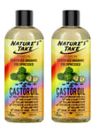 100% Castor Oil 250ml Certified Organic Pure Natural Cold Pressed Vegan (2 PACK)