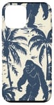 Coque pour iPhone 12 mini Bleu Minimaliste Tropical Vintage Bigfoot Mythique Sasquatch