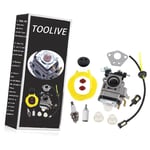 Toolive - Carburateur Kit pour Moteur de Débroussailleuse 52cc 49cc 43cc Bougie d'allumage Filtre à Essence