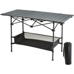 Table de Camping 115 x 55 x 70 cm Charge 100 kg Table Exterieur Pliante Portable Legere Plateau en Alliage deAluminium et Tube deAcier avec Sac de