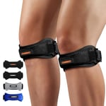 CAMBIVO Genouillère Rotulienne 2 Pièces, Genouillère Sport Réglable, Sangle Support Genou, Knee Brace pour Basketball, Fitness, Volley-ball, Tendon Rotulien, l'Arthrite du Genou