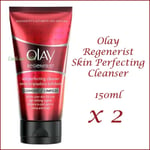 Olay Regenerist Skin Perfecting Cleanser Age Defying Regime 2 x 150ml NEW