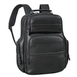 STILORD 'Manon' Grand sac à dos en cuir XL Business Laptop Backpack 11 à 17 Grand sac à dos de travail avec de nombreux compartiments et système de fixation pour trolley, Couleur:noir