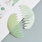 Natural Jade Comb Kasvojen päänahka Gua Sha Massager Stone Comb Kasvohoito Vartalo Akupunktio Stick Kauneus Terveys Scraper SPA Hierontatyökalu