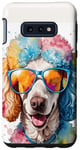 Coque pour Galaxy S10e Caniche Lunettes De Soleil Chien Coloré Animaux Imprimé