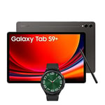 Samsung Galaxy Tab S9+ 5G Android Tablet, 256GBStorage, Graphite, 3 Year Extended Warranty with a Samsung Galaxy Watch6 Classic, Bluetooth, 47mm, Graphite (UK Version)