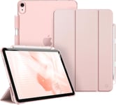 Coque Pour Ipad Air 11 Pouces 2024/Ipad Air 5/Ipad Air 4 (2022/2020) 10.9"" - [Rangement De Stylet] ¿¿Tui Transparent Mat, Housse Fine Protection Veille/R¿¿Veil Automatique, Or Rose