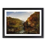 Big Box Art The Hudson River Vol.2 by Thomas Cole Framed Wall Art Picture Print Ready to Hang, Black A2 (62 x 45 cm)