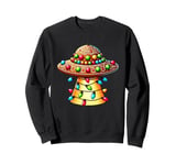 Gingerbread Man UFO Alien Christmas Lights Womens Mens Kids Sweatshirt