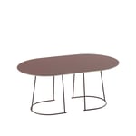 Muuto - Airy Coffee Table Medium Plum - Nanolaminate - Mörkröd - Röd - Soffbord - Metall/Trä