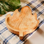 Wooden Leaf Trinket Holder Serving Tray Mango Wood Cheese Board Platter Home