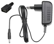 EDISION Bloc d'alimentation 5V/1.0A 2pin EU kit avec Adaptateur USB, Original, Compatible avec Nano T265+ Recepteur, pour la Fonction PVR programmable, Alimentation Externe 5V Via USB