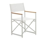 Chaise pliante 100% d'extérieur Llado aluminium blanc et accoudoirs en bois de teck massif - Kave Home