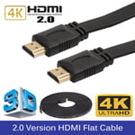 10M Long Flat 4K HDMI Cable V2 Gold Plated Connector Adapter for 3D HDTV PC PS4