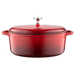 FLORINA Cocotte en Fonte (5,2 l) 29 cm I Cocotte avec Couvercle et Poignées HIERRO I Casserole Adaptée au Four I Revêtement Émaillé I Faitout Idéal pour Tous Types de Feux, y Compris Induction