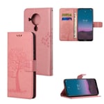 Nokia 5.4 - Läderfodral / Plånboksfodral tryckt design Pink