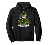 Xmas Lighting Santa Maine Coon Cat Christmas Tree Pullover Hoodie