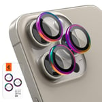 Spigen Glas.tR EZ Fit Optik Pro Tempered Glass Lens Protector for iPhone 16 Pro, iPhone 16 Pro Max, iPhone 15 Pro, iPhone 15 Pro Max, iPhone 14 Pro, iPhone 14 Pro Max - Rainbow (1 Pack)