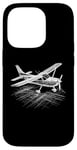 Coque pour iPhone 14 Pro Avion à hélice 3D Wireframe - Amoureux d'avion vintage